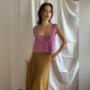 American apparel sparkly pink knit tank